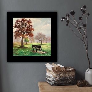 Original landscape Oil Painting on 14x14” stretched canvas early fall unframed